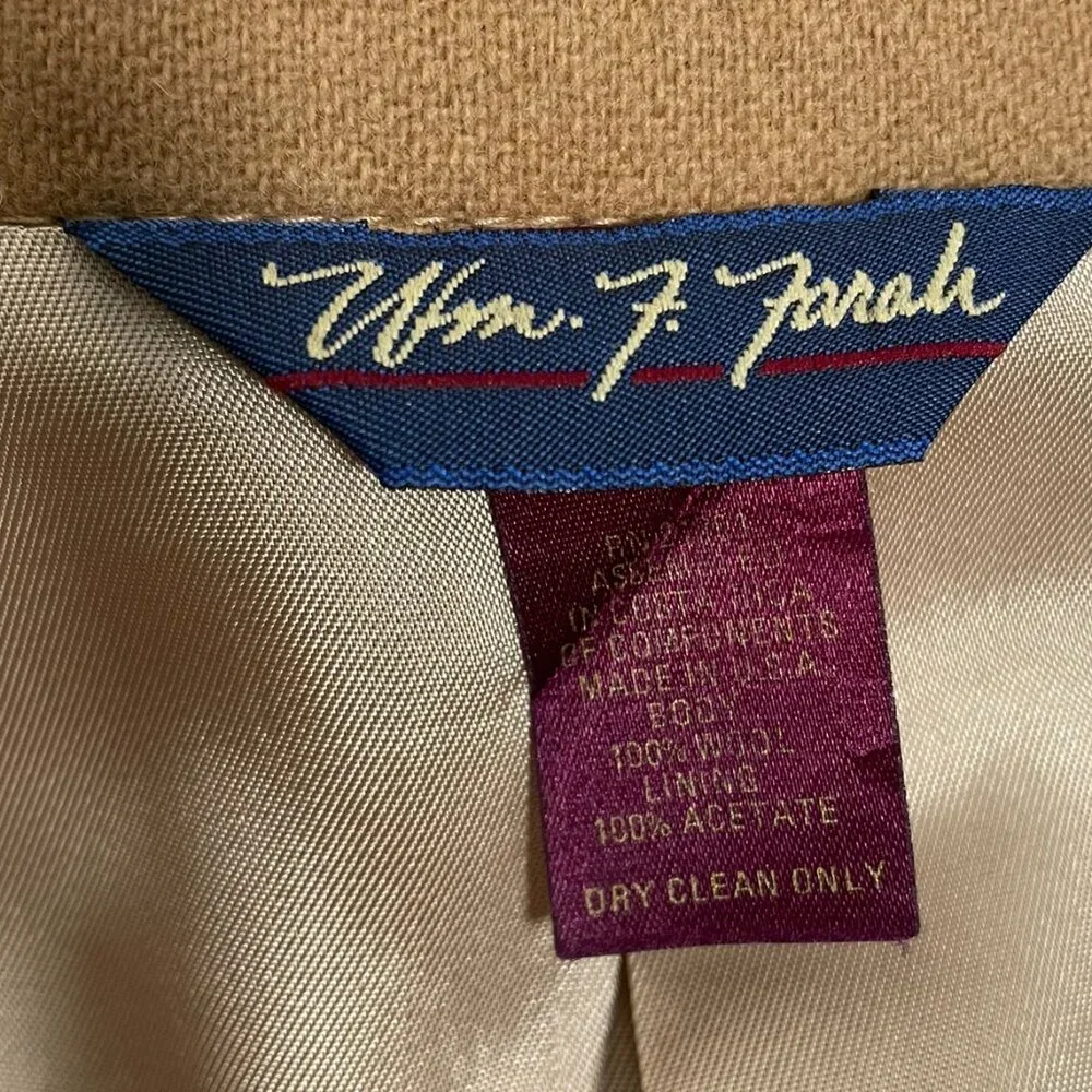 Woff by Farah Vintage Mens Wool Camel Sport Blazer Jacket Size 42R